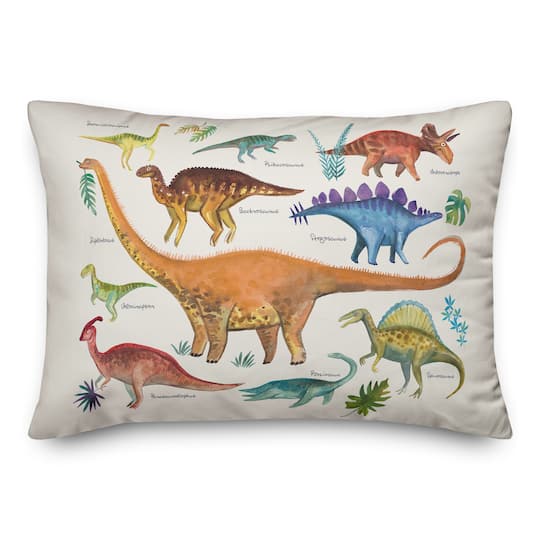 Dino World 20" x 14" Throw Pillow
